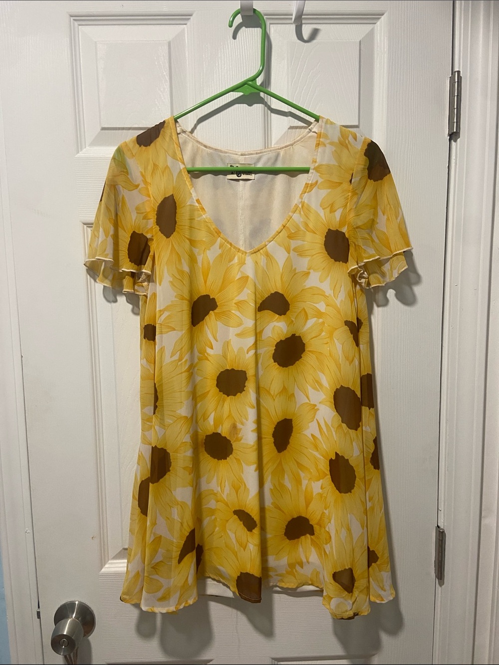Show Me Your MuMu Yellow Sunflower Mini Dress